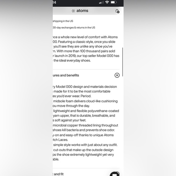 EUC Atoms Black on Black shoe, size 8.75 - Picture 5 of 5